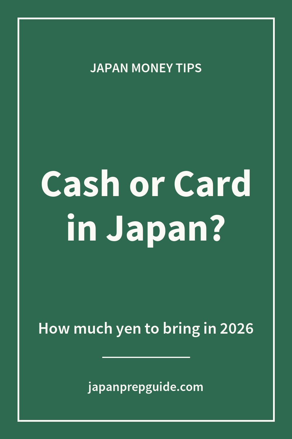 Cash or card in Japan