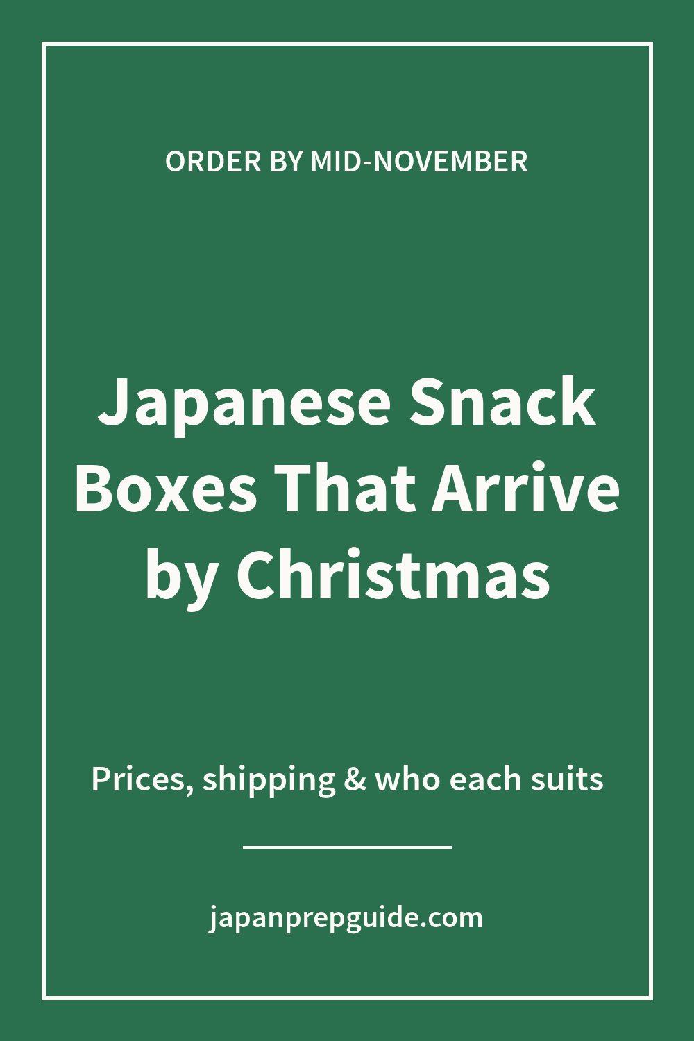 Japanese snack boxes that arrive by Christmas